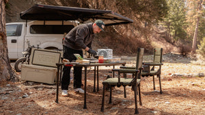 Sasquatch Outdoor Camping Table and Chairs Onsite Pizza Making