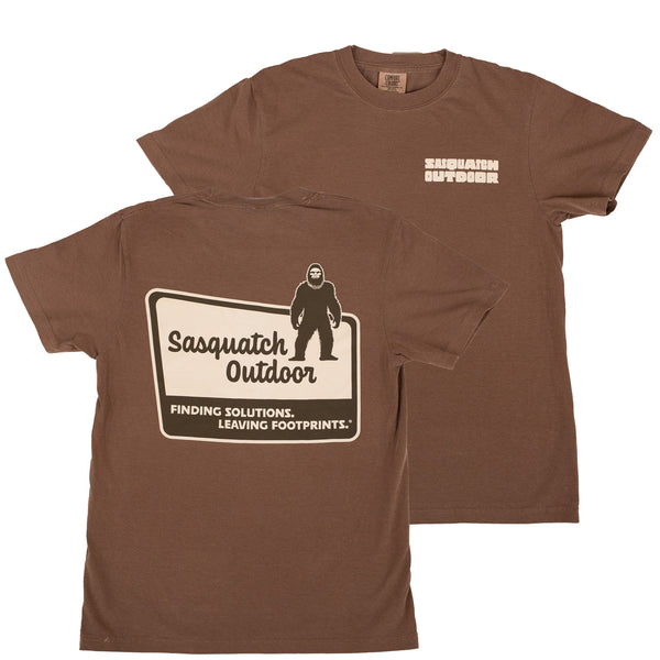 Sasquatch Outdoor Shirt National Park Sign Espresso Front and Back