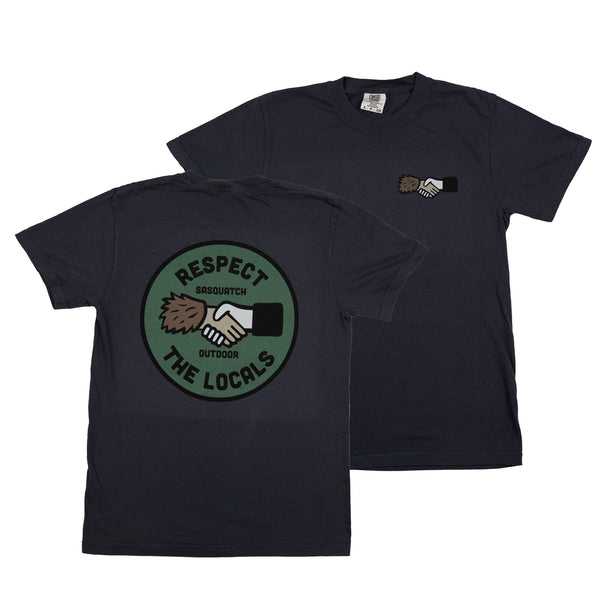 Sasquatch Outdoor Shirt Charcoal Locals Front and Back