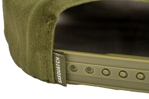 Sasquatch Outdoor Hat Design 2 Baseball Snapback Green Snap Label