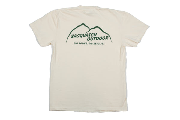 Sasquatch Outdoor Mountain Range Shirt Ivory Back
